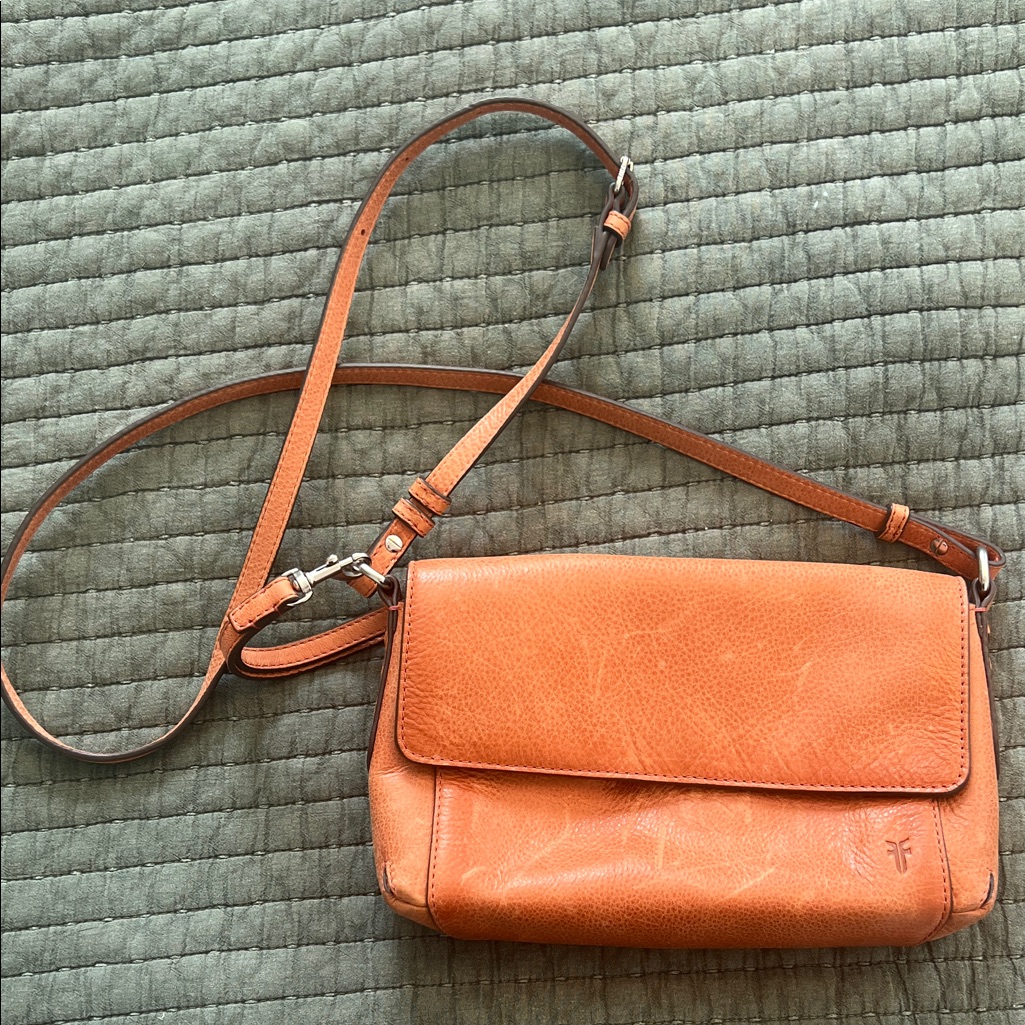 Frye Orange Leather Crossbody Bag